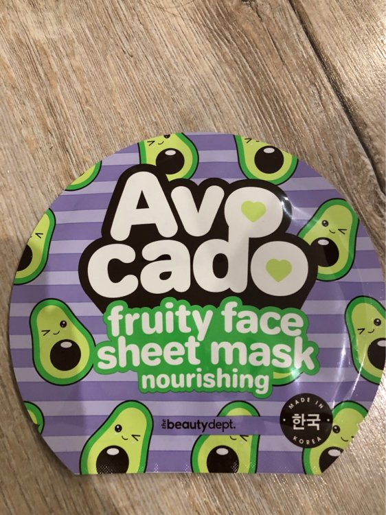 The Beauty Dept Avocado Fruity Face Sheet Mask Nourishing Inci Beauty