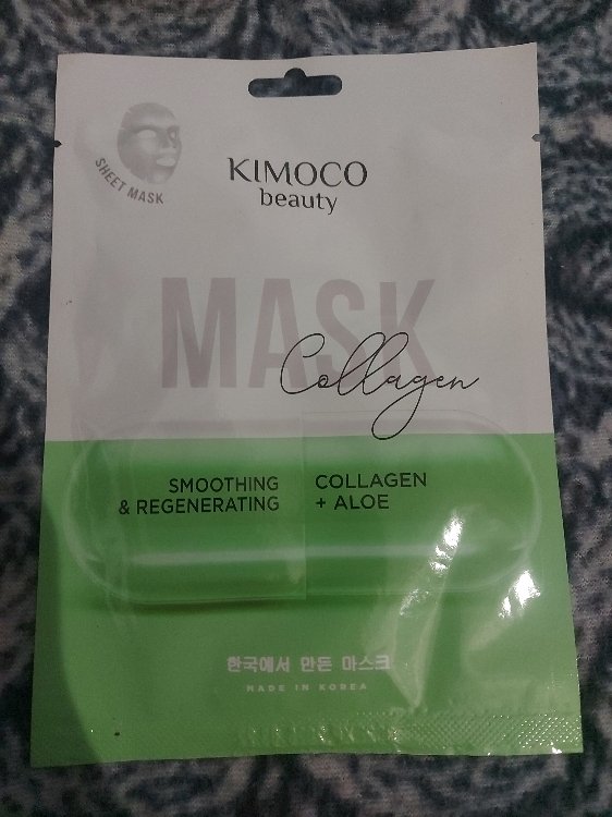 Kimoco Beauty Soothing Regenerating Sheet Mask Collagen Aloe Inci