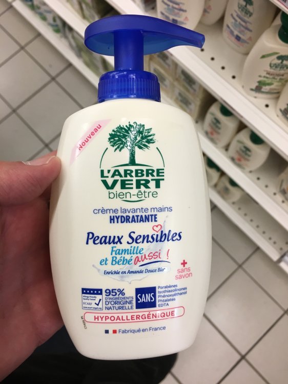 L Arbre Vert Bien être Crème lavante mains hydratante peaux sensibles