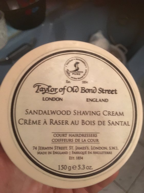 Taylor of Old Bond Street Sandalwood Shaving Cream - Crème à raser au bois  de Santal - INCI Beauty