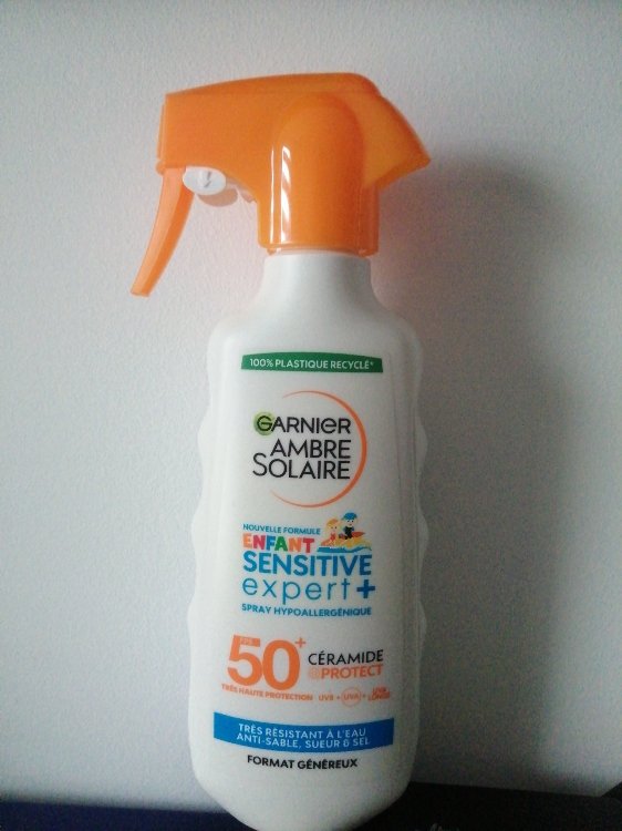 Garnier Ambre Solaire Spray Protection Solaire Gâchette Sensitive Expert+  Enfant FPS50+ - 270 ml - INCI Beauty