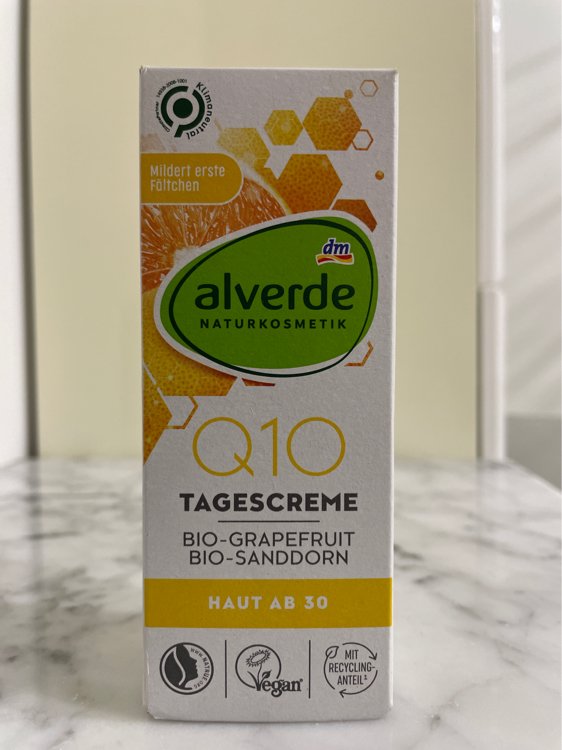 Alverde Tagescreme Q10 Bio-Grapefruit und Bio-Sanddorn - INCI Beauty | Tagescremes