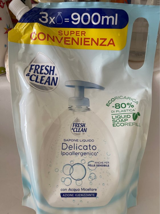 Fresh & Clean Ricarica Sapone Liquido Mani Viso Acqua Micellare - 900 ml -  INCI Beauty