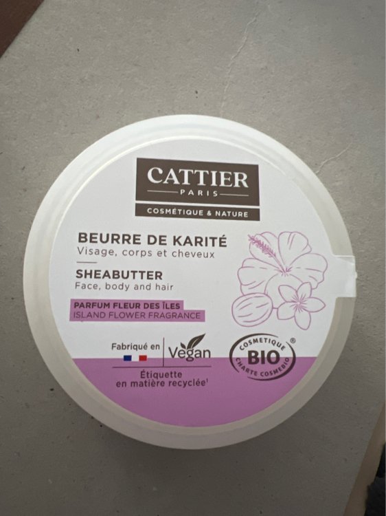 Cattier Beurre de Karité bio visage corps cheveux parfum fleurs des îles  100g