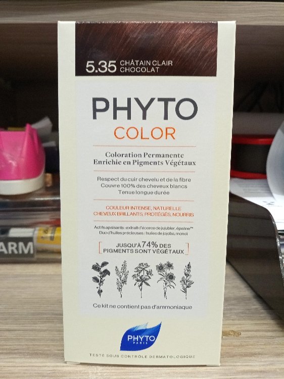 Phyto Paris Color Coloration Permanente Enrichie En Pigments Vegetaux 5 35 Chatain Clair Chocolat Inci Beauty