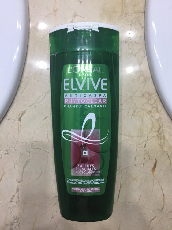 Claire Tutor Pertenece L'Oréal Elvive Champú Phytoclear Anticaspa Calmante - Cuero cabelludo  sensible 370ml - 370 ml - INCI Beauty