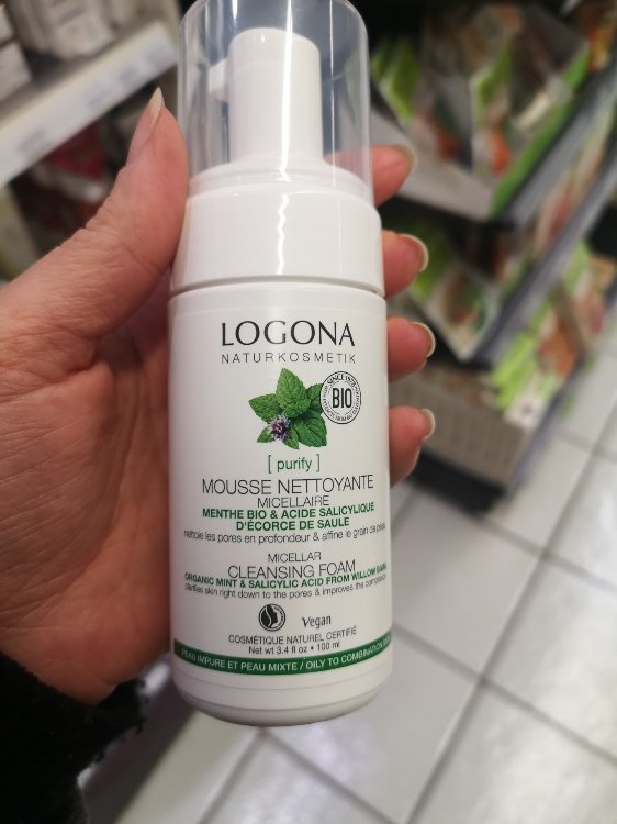 Logona Micellar Cleansing Foam Organic Mint Salicylic Acid From Willow Bark 100 Ml Inci Beauty