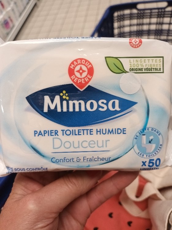 Marque Repère Mimosa Papier Toilette Humide Douceur Confort et Fraîcheur  X50 Lingettes - INCI Beauty