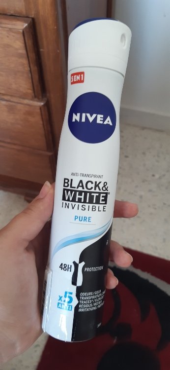 Statistisk Hold sammen med frynser Nivea Deodorant Spray Anti-transpirant 48h Black & White Invisible Pure -  200 ml - INCI Beauty