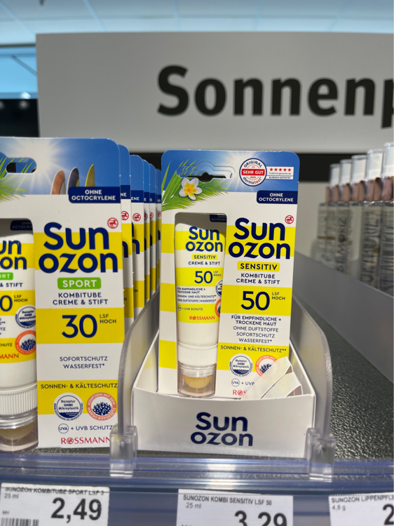 Sun Ozon Sensitiv Kombitube Creme & Stift LSF50 - INCI Beauty