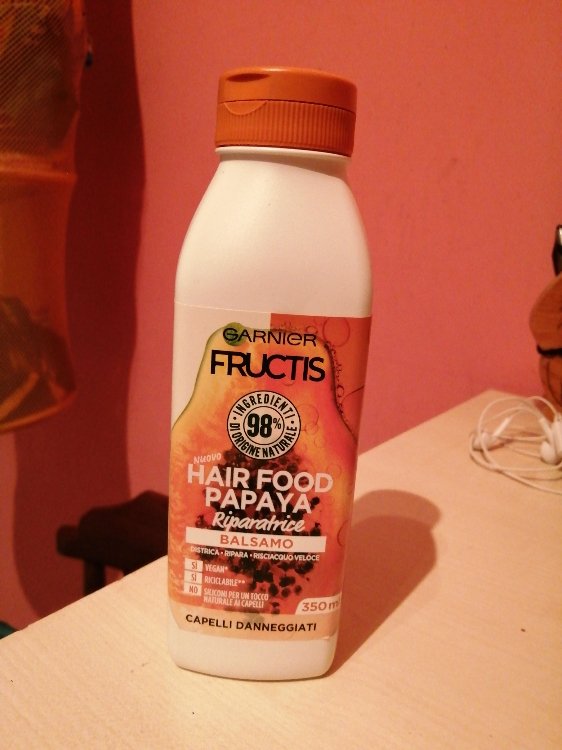 Garnier Fructis Balsamo Hair Food Papaya Riparatrice Capelli Danneggiati 350 Ml Inci Beauty