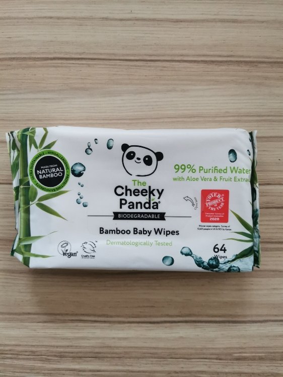 The Cheeky Panda Biodegradable Bamboo Baby Wipes - 99% Purified Water ...