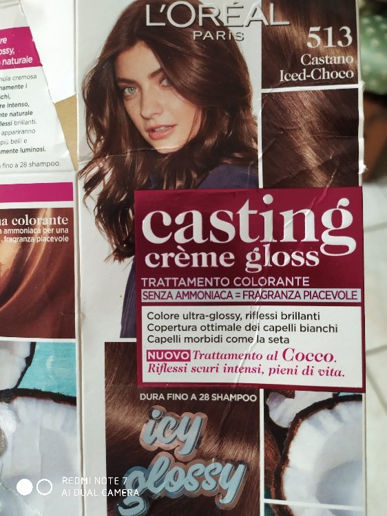 L'Oréal Colorazione Capelli Casting Creme Gloss Tinta Senza Ammoniaca, 513  Castano Iced-choco - INCI Beauty