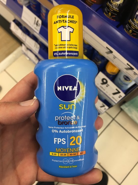 over factor paars Nivea Sun Protect & Bronze FPS 20 Moyenne - 200 ml - INCI Beauty