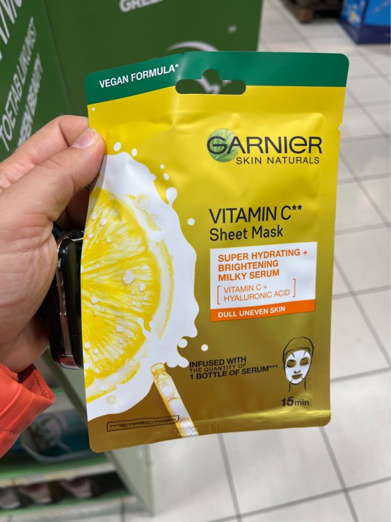- Mask C Beauty INCI Garnier Naturals - 28 Skin Sheet Vitamin g