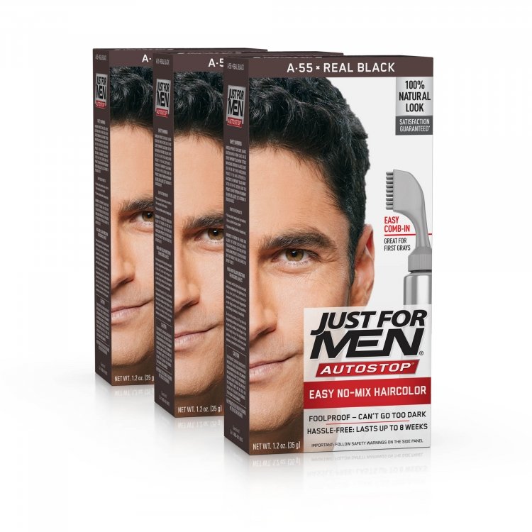 Just for Men AutoStop, Easy No Mix Men's Hair Color with Comb-In