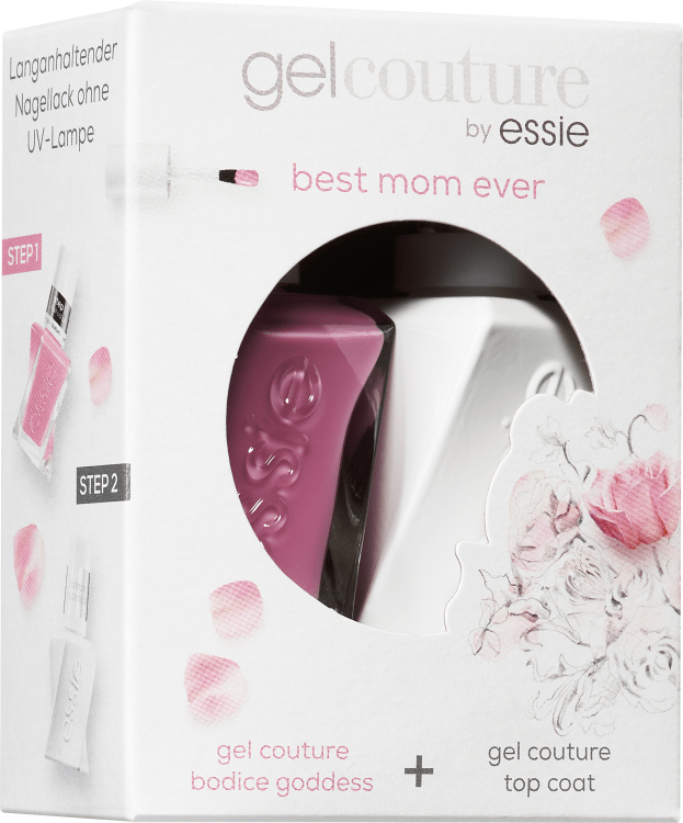 Essie Geschenkset Nagellack gel 13,5 - rosa top best –(bodice 13,5 ml INCI - couture - gel coat Beauty - ml) + 506 couture goddess mom St 1