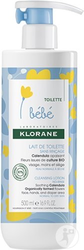 Lait de toilette Sans rinçage (500 ml) - Klorane - Bébé - Index des  produits cosmétiques - CosmeticOBS - L'Observatoire des Produits Cosmétiques