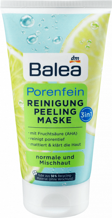 Balea Porenfein 3in1 Reinigung Peeling Maske - 150 ml INCI Beauty