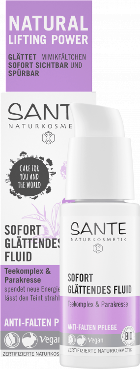 Sante Naturkosmetik Instant Smoothing Fluid Tea Complex & Paracress - 30 ml  - INCI Beauty | Tagescremes
