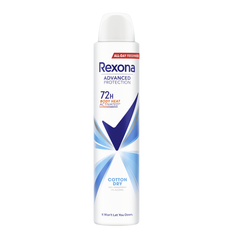 Rexona Déodorant Femme Spray Anti-Transpirant 72H Cotton Dry 200ml ...
