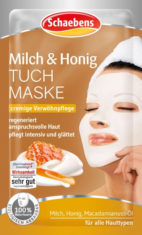 Schaebens Tuchmaske Milch und Honig - 1 St - INCI Beauty
