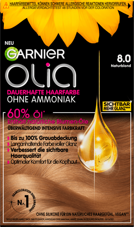 Garnier Olia Haarfarbe 1 Blond 8.0 - INCI St Beauty 