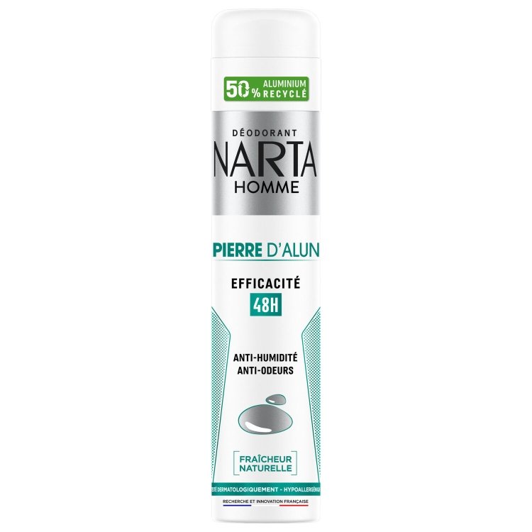 Narta Homme Déodorant Homme Pierre d'Alun 48h - 200 ml - INCI Beauty