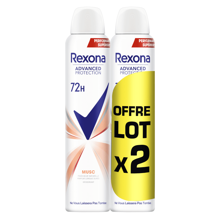 Rexona Déodorant Femme Spray 72H Musc 2x200ml - INCI Beauty