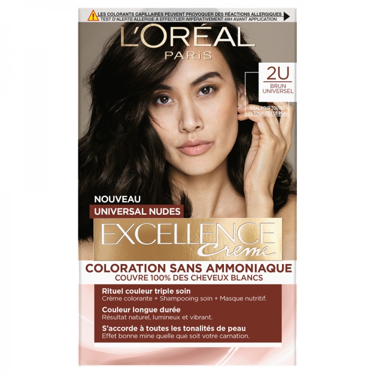 L'Oréal Excellence crème Universal nudes Coloration 2 Brun Kit de  coloration - INCI Beauty