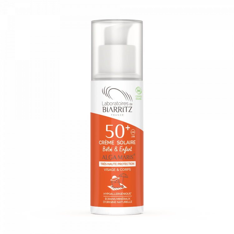 Laboratoires De Biarritz Creme Solaire Alga Maris Bebe Enfant Certifiee Bio Spf50 100ml Inci Beauty