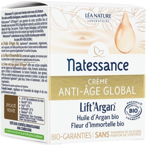 Natessance Creme Anti Age Global Lift Argan Fleur D Immortelle Inci Beauty